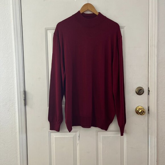 Gionfriddo Lanerossi Men Red Made In Italy Merino Blend Pull-Over Sweater Sz 2XL - Picture 1 of 9